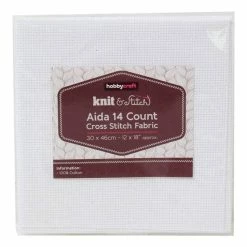 Promo โญ Hobbycraft White 14 Count Aida Fabric 30cm X 46cm โจ