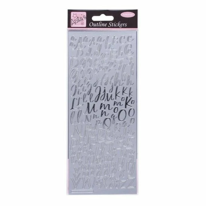 Wholesale 🌟 Anita's Silver Modern Alphabet Outline Stickers 🥰 1 Wholesale 🌟 Anita's Silver Modern Alphabet Outline Stickers 🥰