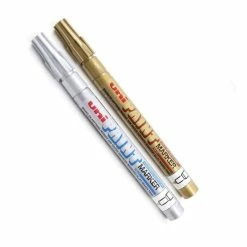 Cheapest ⌛ Uni Paint Silver And Gold Bullet Tip Permanent Marker 2 Pack 😀