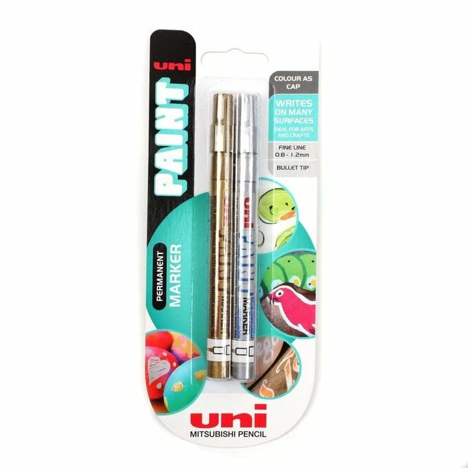 Cheapest β Uni Paint Silver And Gold Bullet Tip Permanent Marker 2 Pack π 4 Cheapest β Uni Paint Silver And Gold Bullet Tip Permanent Marker 2 Pack π - Image 4