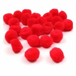 Best Sale 🌟 Hobbycraft Bright Red Pom Poms 2cm 25 Pack ❤️