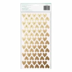 Best deal 🌟 American Crafts Dear Lizzy Fine And Dandy Sparkling Gold Foil Alpha Heart Thickers ✔️