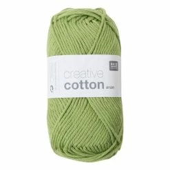 New ❤️ Rico Design Rico Pistachio Creative Cotton Aran Yarn 50 G 🤩