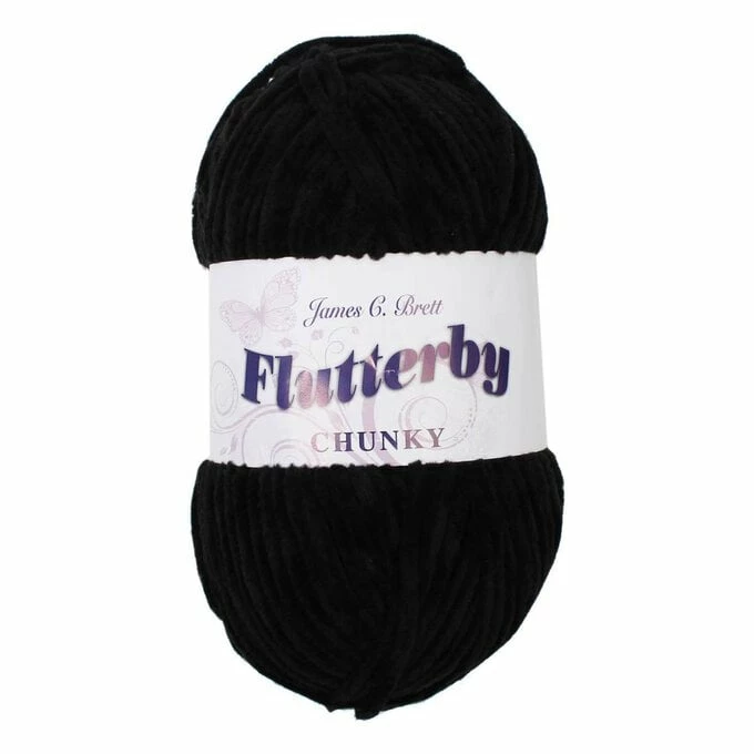 Budget 🤩 James C Brett Black Flutterby Chunky Yarn 100g 😀 1 Budget 🤩 James C Brett Black Flutterby Chunky Yarn 100g 😀