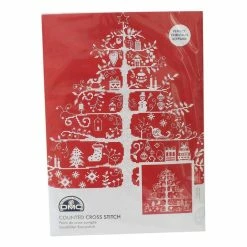 Deals 💯 DMC Red 🎄 Christmas Tree Cross Stitch Kit 30cm X 30cm ⌛