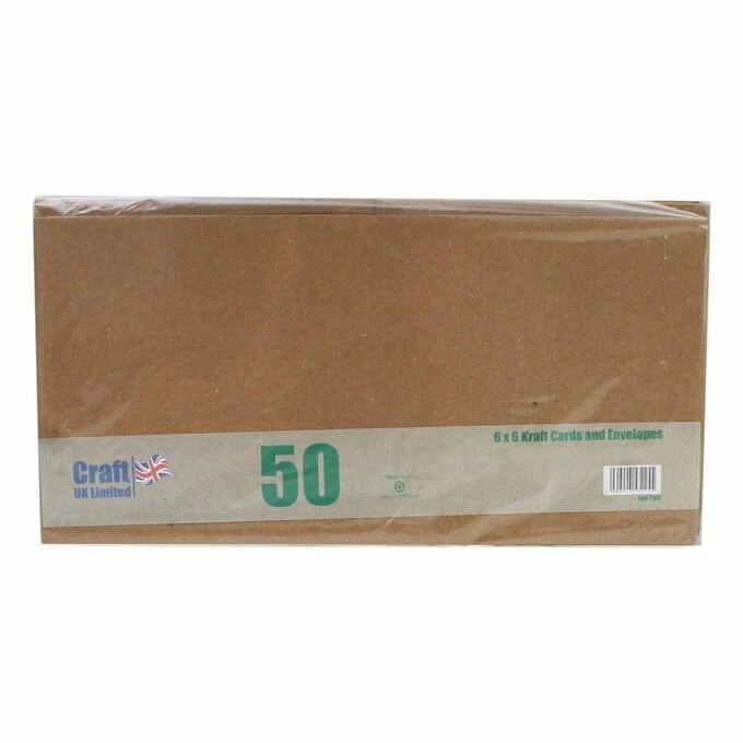 Budget ๐คฉ Craft UK Kraft Cards And Envelopes 6 X 6 Inches 50 Pack โจ 2 Budget ๐คฉ Craft UK Kraft Cards And Envelopes 6 X 6 Inches 50 Pack โจ - Image 2