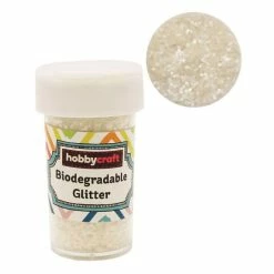 Budget 🔔 Hobbycraft Silver White Biodegradable Flaky Glitter Shaker 20g 🧨