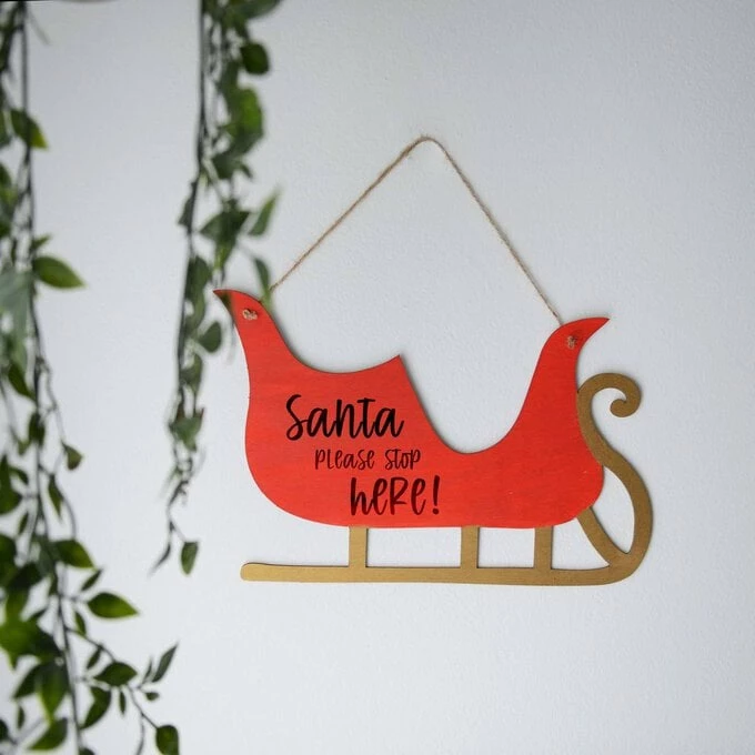 Outlet ๐ Hobbycraft Hanging Wooden ๐ Christmas Sleigh Plaque 30cm ๐ฅ 2 Outlet ๐ Hobbycraft Hanging Wooden ๐ Christmas Sleigh Plaque 30cm ๐ฅ - Image 2