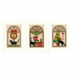 Flash Sale 🎁 Vervaco 🎄 Christmas Atmosphere Cross Stitch Card Kit 3 Pack 🤩