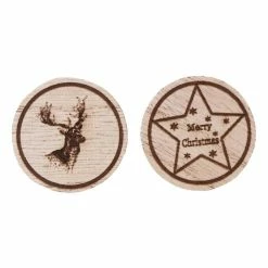 Promo 🥰 Hobbycraft Reindeer And Sentiment Wooden Toppers 2 Pack 🎁
