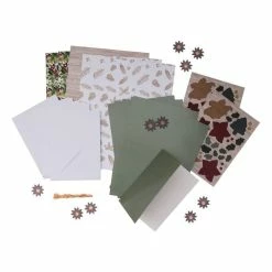 Promo 💯 Hobbycraft Traditional Poinsettia 🎄 Christmas Card Kit 10 Pack 🎁