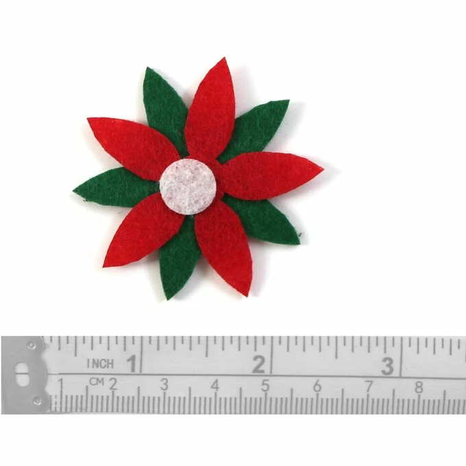Hot Sale 🎁 Hobbycraft Red Poinsettia Felt Toppers 4 Pack 🔔 3 Hot Sale 🎁 Hobbycraft Red Poinsettia Felt Toppers 4 Pack 🔔 - Image 3