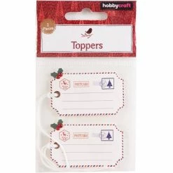Buy 🎉 Hobbycraft White ❄ Christmas Tag Card Toppers 2 Pack ⌛ -Hobbycraft Shop 653069 1000 4 white christmas tag card toppers 2 pack