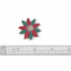 Deals 🧨 Hobbycraft Red And Green Poinsettia Wooden Toppers 5 Pack 🤩 -Hobbycraft Shop 653153 1000 3 red and green poinsettia wooden toppers 5 pack