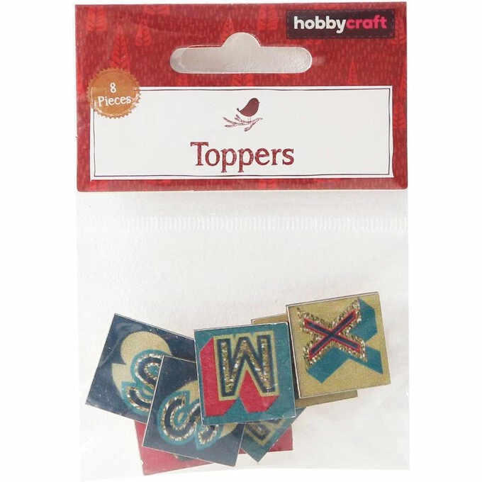 New ❤️ Hobbycraft Xmas Letter Wooden Toppers 8 Pieces ✔️ 3 New ❤️ Hobbycraft Xmas Letter Wooden Toppers 8 Pieces ✔️ - Image 3