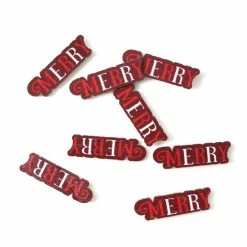 Cheap 🤩 Hobbycraft Red Merry Wooden Toppers 8 Pack 🎁