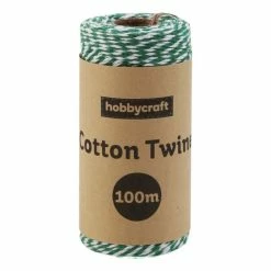 Hot Sale π₯° Hobbycraft Green And White Cotton Twine 100m π