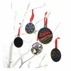 Budget 🥰 Hobbycraft ❄ Christmas Scraper Rainbow Foil Decorations 12 Pack ⌛