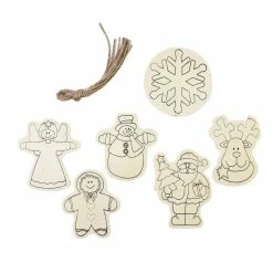 Best deal 😍 Hobbycraft 🎅 Christmas Character Hanging Wooden Decorations 6 Pack 😀