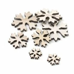 Buy 😍 Hobbycraft Wooden Snowflake Shapes 21 Pack 😀