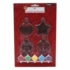 Alternative view of Cheap 💯 Hobbycraft ❄ Christmas Tree Bauble Suncatcher Kit 4 Pack 🤩