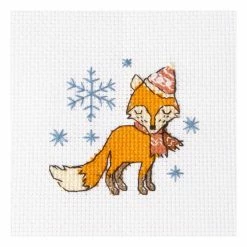 Best Sale 😉 Hobbycraft 🎁 Christmas Fox Mini Cross Stitch Kit ⭐