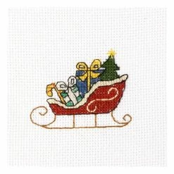 New 🥰 Hobbycraft Santa Sleigh Mini Cross Stitch Kit 😉
