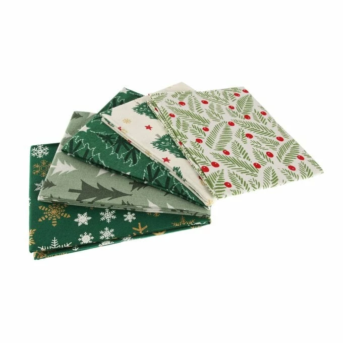 Brand new π Hobbycraft Green Forest π Christmas Cotton Fat Quarters 5 Pack β¨ 2 Brand new π Hobbycraft Green Forest π Christmas Cotton Fat Quarters 5 Pack β¨ - Image 2