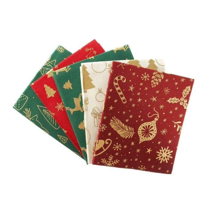 Buy ๐ Hobbycraft Gold Foil Printed ๐ Christmas Cotton Fat Quarters 5 Pack ๐ 1 Buy ๐ Hobbycraft Gold Foil Printed ๐ Christmas Cotton Fat Quarters 5 Pack ๐