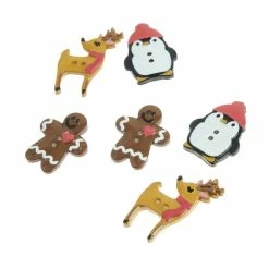 Brand new 🧨 Trimits Assorted ❄ Christmas Buttons 6 Pack 😉