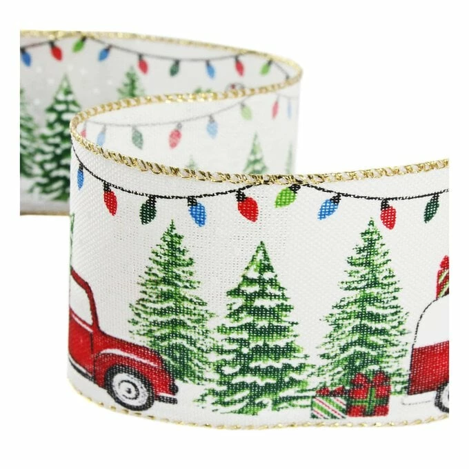 Brand new βοΈ Hobbycraft π Christmas Car Wire Edge Ribbon 63mm X 3m π 1 Brand new βοΈ Hobbycraft π Christmas Car Wire Edge Ribbon 63mm X 3m π