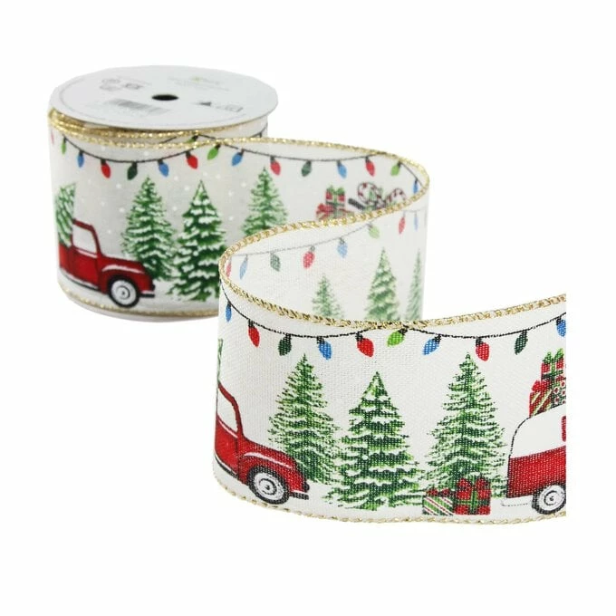 Brand new βοΈ Hobbycraft π Christmas Car Wire Edge Ribbon 63mm X 3m π 2 Brand new βοΈ Hobbycraft π Christmas Car Wire Edge Ribbon 63mm X 3m π - Image 2