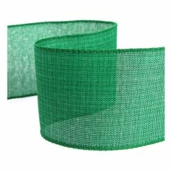 Budget 😉 Hobbycraft Green Wire Edge Ribbon 63mm X 3m 😉