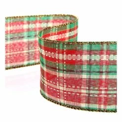 Coupon 🎁 Hobbycraft Festive Tartan Wire Edge Ribbon 63mm X 3m 🌟