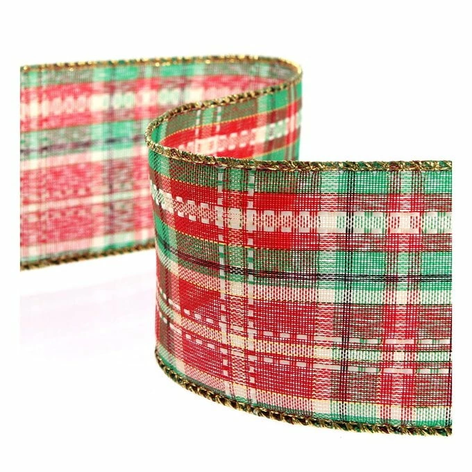 Coupon π Hobbycraft Festive Tartan Wire Edge Ribbon 63mm X 3m π 1 Coupon π Hobbycraft Festive Tartan Wire Edge Ribbon 63mm X 3m π