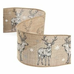 New 🤩 Hobbycraft Reindeer Wire Edge Ribbon 63mm X 3m ✔️