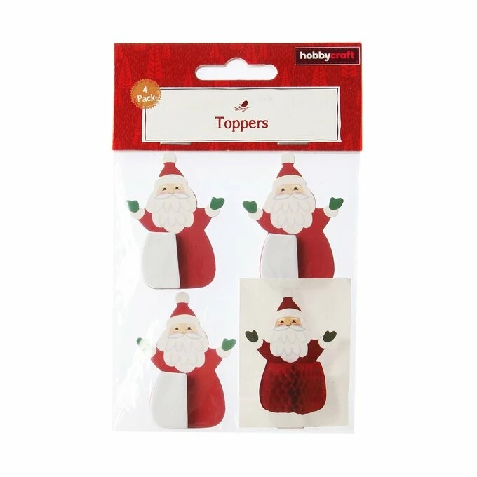 Cheap ๐ Hobbycraft Santa Honeycomb Toppers 4 Pack ๐ 4 Cheap ๐ Hobbycraft Santa Honeycomb Toppers 4 Pack ๐ - Image 4