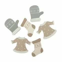 Best Pirce 🌟 Hobbycraft Grey Winter Stocking And Jumper Wooden Toppers 6 Pack 😍