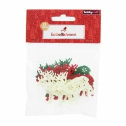Best deal ✨ Hobbycraft 🎁 Christmas Reindeer Felt Embellishments 12 Pack 🎁 -Hobbycraft Shop 658350 1000 4 Felt Reindeer Embellishments red green 12pack