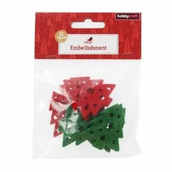 Best Pirce 🎁 Hobbycraft 🔔 Christmas Tree Felt Embellishments 12 Pack ⭐ -Hobbycraft Shop 658351 1000 4 Felt Tree Embellishments red green 12pack