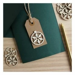 Alternative view of Budget ⭐ Hobbycraft Wooden Snowflake Bauble Embellishments 6 Pack ✔️