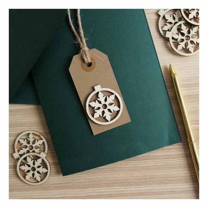 Budget ⭐ Hobbycraft Wooden Snowflake Bauble Embellishments 6 Pack ✔️ 2 Budget ⭐ Hobbycraft Wooden Snowflake Bauble Embellishments 6 Pack ✔️ - Image 2