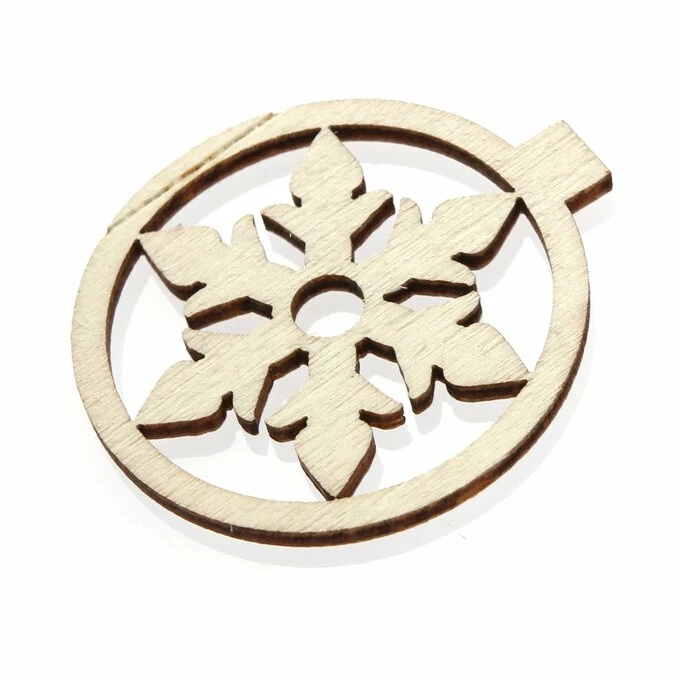 Budget ⭐ Hobbycraft Wooden Snowflake Bauble Embellishments 6 Pack ✔️ 3 Budget ⭐ Hobbycraft Wooden Snowflake Bauble Embellishments 6 Pack ✔️ - Image 3