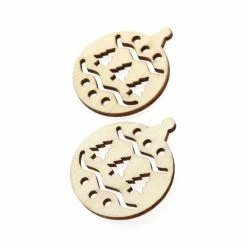 Brand new ❤️ Hobbycraft Wooden 🎅 Christmas Tree Bauble Embellishments 6 Pack 🛒 -Hobbycraft Shop 658353 1001 3 Wooden Embellishment Bauble