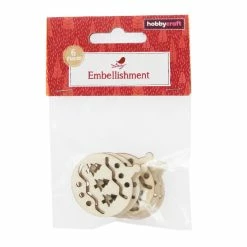 Brand new ❤️ Hobbycraft Wooden 🎅 Christmas Tree Bauble Embellishments 6 Pack 🛒 -Hobbycraft Shop 658353 1001 4 Wooden Embellishment Bauble