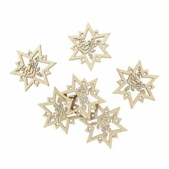 Outlet 😀 Hobbycraft Wooden Star Candle Embellishments 6 Pack 👍