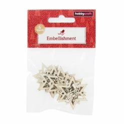 Outlet 😀 Hobbycraft Wooden Star Candle Embellishments 6 Pack 👍 -Hobbycraft Shop 658355 1001 4 Wooden Star Candle Topper