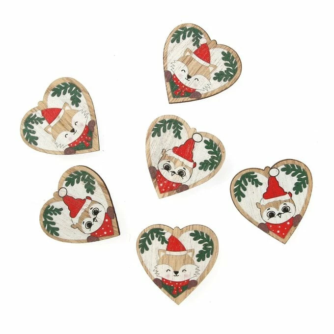 Brand new 🔥 Hobbycraft Fox And Owl 🔔 Christmas Wooden Toppers 6 Pack ✨ 1 Brand new 🔥 Hobbycraft Fox And Owl 🔔 Christmas Wooden Toppers 6 Pack ✨