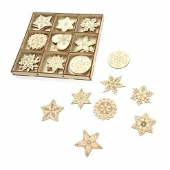 Best deal 💯 Hobbycraft 🔔 Christmas Icon Wooden Embellishments 36 Pack ⭐