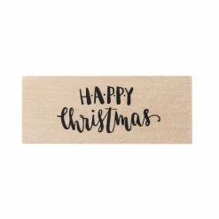 Budget 🧨 Hobbycraft Happy ❄ Christmas Wooden Stamp 2.5cm X 6.3cm 🎁 -Hobbycraft Shop 658373 1001 3 Wooden Stamp Medium Happy Christmas